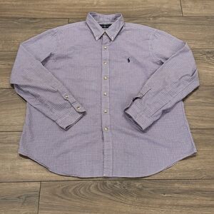 Polo Ralph Lauren Long Sleeve Gingham Check Button Down Shirt XXL Mens Blue Red